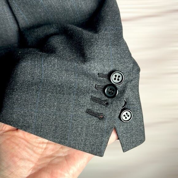 SULKA Gray Suit Jacket Blazer and Vest Super 150 Wool made in Italy size US 42R - Picture 7 of 16